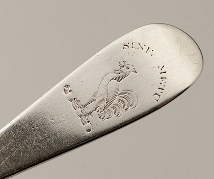 Scottish Silver Hanoverian Table Spoons (Pair) - Daniel Ker, Sine Metu, Jameson Family 